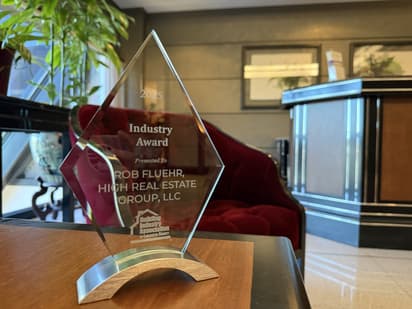 Photo of the award on table in the HREG office 